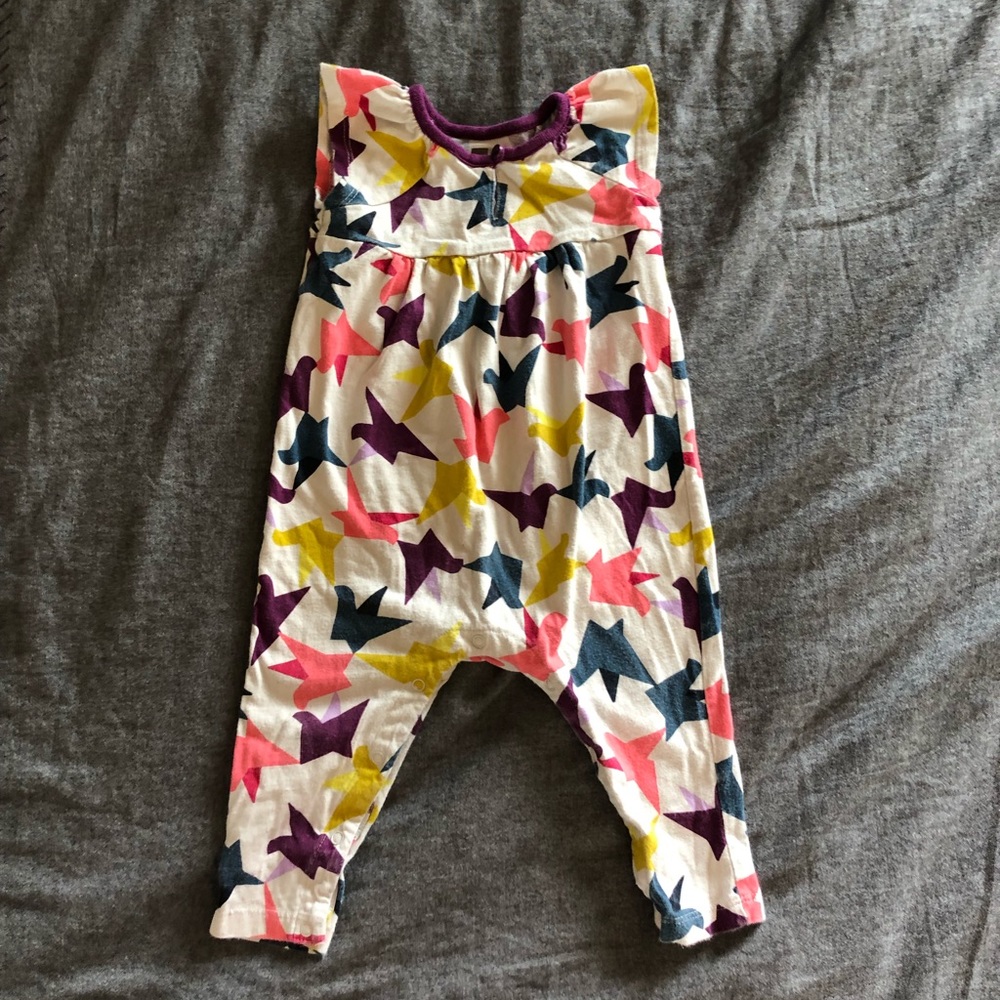 Tea Collection Paper Cranes Romper 6-12 months EUC